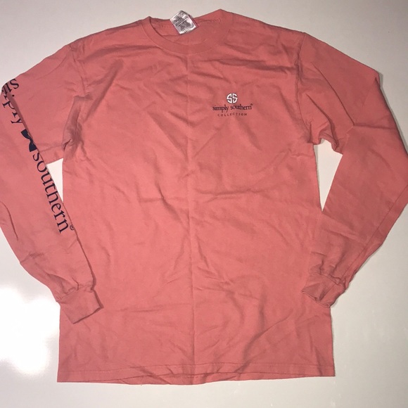 Simply Southern Tee Shirt Long Sleeve Pink w Goat Size Medium - Picture 1 of 10